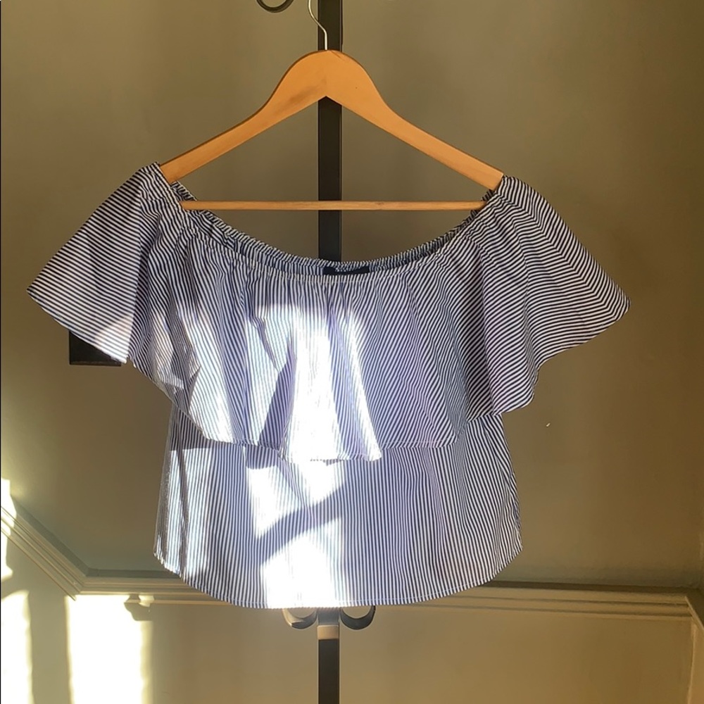 Blue & white top